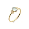 Outlet Anillo Oro Amarillo, Aguamarina Y Diamantes Para Ella | Anillos