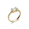 Clearance Anillo Oro Amarillo, Aguamarina Y Diamantes Para Ella | Anillos
