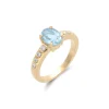 Best Anillo Oro Amarillo, Aguamarina Y Diamantes Para Ella | Anillos