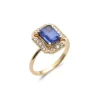 Fashion Anillo Oro Amarillo, Cianita Y Diamantes Para Ella | Anillos