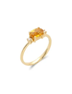 Discount Anillo Oro Amarillo, Citrino Y Diamantes Para Ella | Anillos