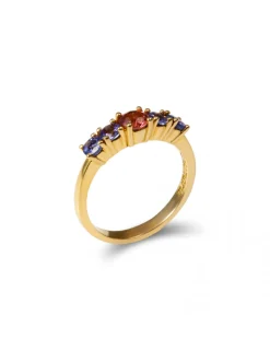 Clearance Anillo Oro Amarillo Con Turmalina Y Tanzanitas Anillos | Para Ella