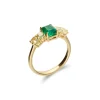Fashion Anillo Oro Amarillo, Esmeralda Y Diamantes Para Ella | Anillos