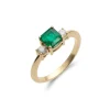Online Anillo Oro Amarillo, Esmeralda Y Diamantes Para Ella | Anillos