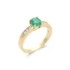 Discount Anillo Oro Amarillo, Esmeralda Y Diamantes Para Ella | Anillos