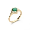 Best Anillo Oro Amarillo, Esmeralda Y Diamantes Para Ella | Anillos