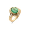 Clearance Anillo Oro Amarillo, Esmeralda Y Diamantes Para Ella | Anillos