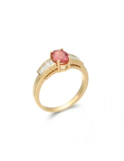 Fashion Anillo Oro Amarillo, Rubí Y Diamantes Para Ella | Anillos