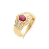 Outlet Anillo Oro Amarillo, Rubí Y Diamantes Para Ella | Anillos