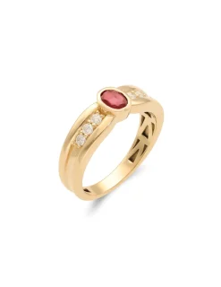 Discount Anillo Oro Amarillo, Rubí Y Diamantes Para Ella | Anillos