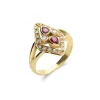 New Anillo Oro Amarillo, Rubíes Y Diamantes Para Ella | Piezas Únicas