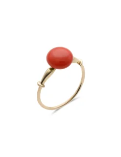 Best Anillo Oro Amarillo Y Coral Para Ella | Anillos