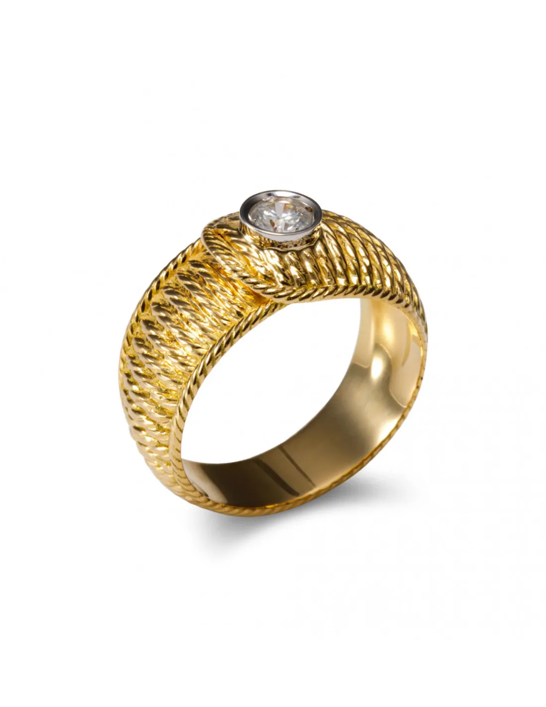 Online Anillo Oro Amarillo Y Diamante Anillos | Para Ella