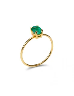 Online Anillo Oro Amarillo Y Esmerlada Anillos | Para Ella