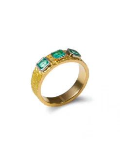 Best Anillo Oro Amarillo Y Esmeraldas Anillos | Para Ella