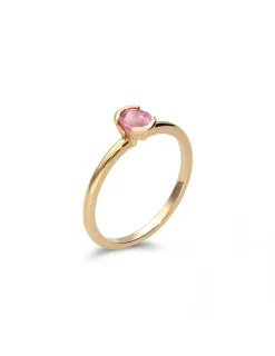 Fashion Anillo Oro Amarillo Y Zafiro Rosa Anillos | Para Ella