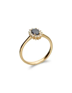 Fashion Anillo Oro Amarillo, Zafiro Y Diamantes Para Ella | Anillos