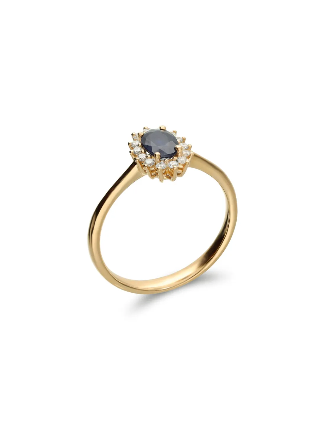 Fashion Anillo Oro Amarillo, Zafiro Y Diamantes Para Ella | Anillos