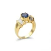 Best Anillo Oro Amarillo, Zafiro Y Diamantes Para Ella | Anillos