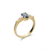 Clearance Anillo Oro Amarillo, Zafiro y Diamantes Para Ella | Anillos