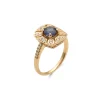 Sale Anillo Oro Amarillo, Zafiro Y Diamantes Para Ella | Anillos