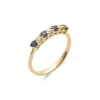 Sale Anillo Oro Amarillo, Zafiro Y Diamantes Para Ella | Anillos