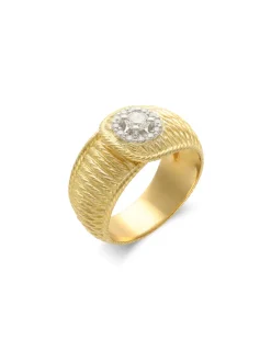 Clearance Anillo Oro Amarillo-Blanco Y Diamantes Para Ella | Anillos