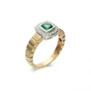 Hot Anillo Oro Amarillo-Blanco, Esmeralda Y Diamantes Para Ella | Anillos