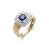 Fashion Anillo Oro Amarillo-Blanco, Zafiro Y Diamantes Para Ella | Anillos