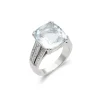 Hot Anillo Oro Blanco, Aguamarina Y Diamantes Para Ella | Anillos
