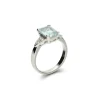 Fashion Anillo Oro Blanco, Aguamarina Y Diamantes Para Ella | Anillos