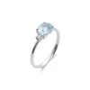 Hot Anillo Oro Blanco, Aguamarina Y Diamantes Para Ella | Anillos