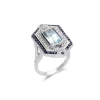 Fashion Anillo Oro Blanco, Aguamarina, Zafiros Y Diamantes Para Ella | Anillos