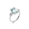 Best Anillo Oro Blanco, Aguamarina Y Diamantes Para Ella | Anillos