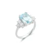 Online Anillo Oro Blanco, Aguamarina Y Diamantes Para Ella | Anillos