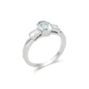 Sale Anillo Oro Blanco, Aguamarina Y Diamantes Para Ella | Anillos