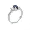 Clearance Anillo Oro Blanco Con Zafiro Y Diamantes Para Ella | Anillos
