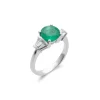 Clearance Anillo Oro Blanco, Esmeralda Y Diamantes Para Ella | Anillos
