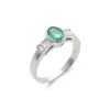 Fashion Anillo Oro Blanco, Esmeralda Y Diamantes Para Ella | Anillos