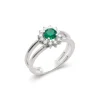 Outlet Anillo Oro Blanco, Esmeralda Y Diamantes Para Ella | Anillos