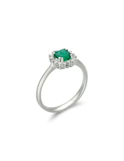 Best Anillo Oro Blanco, Esmeralda Y Diamantes Para Ella | Anillos