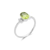 Sale Anillo Oro Blanco, Peridoto Y Diamantes Para Ella | Anillos