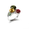 Clearance Anillo Oro Blanco, Turmalinas Y Diamantes Anillos | Para Ella