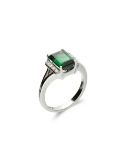 Best Anillo Oro Blanco, Turmalina Y Diamantes Para Ella | Anillos