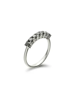 Sale Anillo Oro Blanco Y Diamantes Negros Black Diamonds | Para Ella