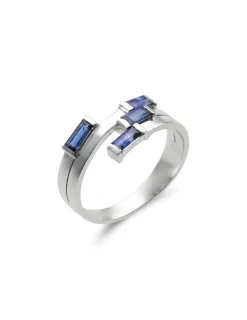 Fashion Anillo Oro Blanco Y Zafiros Para Ella | Anillos