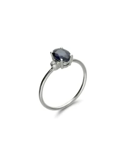 Discount Anillo Oro Blanco, Zafiro Y Diamantes Para Ella | Anillos