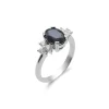 New Anillo Oro Blanco, Zafiro Y Diamantes Para Ella | Anillos