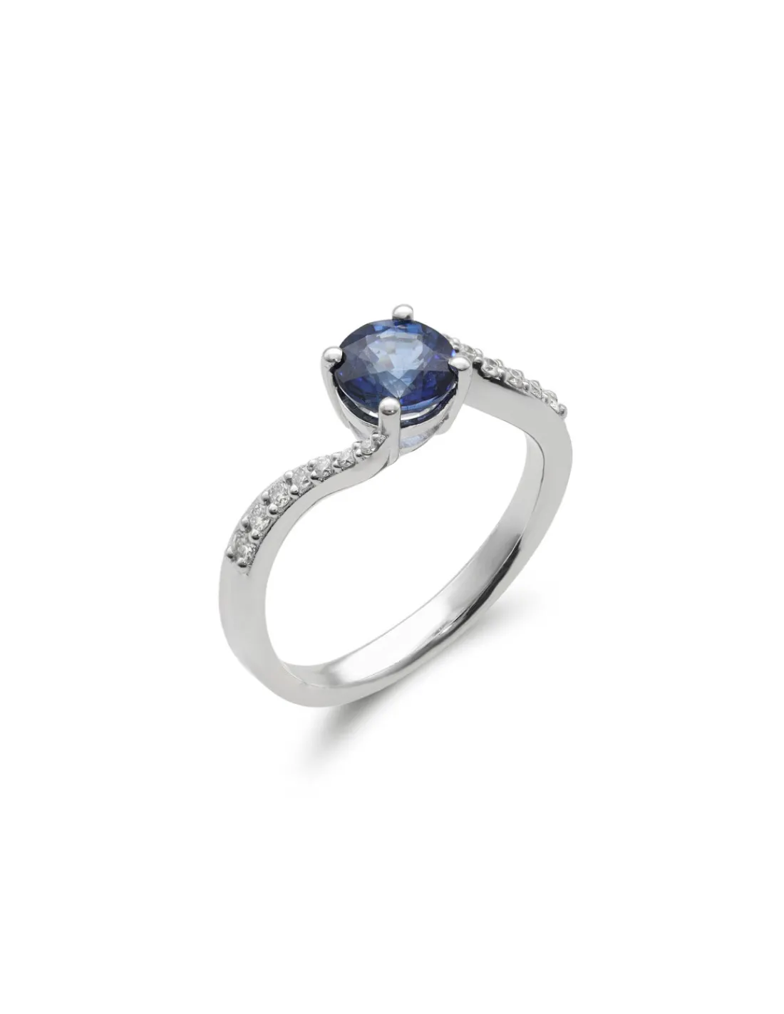 Sale Anillo Oro Blanco, Zafiro Y Diamantes Para Ella | Anillos