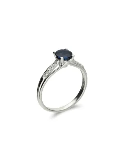 Discount Anillo Oro Blanco, Zafiro Y Diamantes Para Ella | Anillos